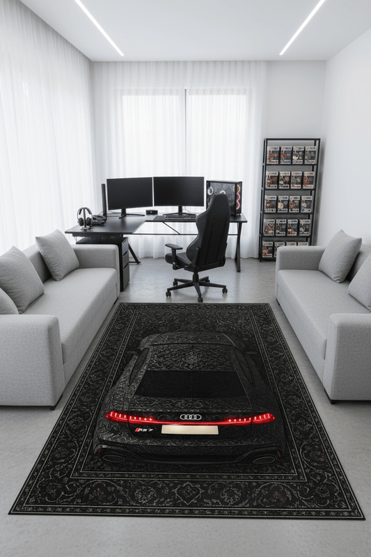Audi RS7 X Shadowline – Black Luxury Car Floor Rug With Customizable Plate - Rilva Design