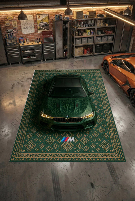 BMW M5 CS Car Rug – Retro Scandinavian design Floor Rug | Exclusive Automotive Design - Rilva Design