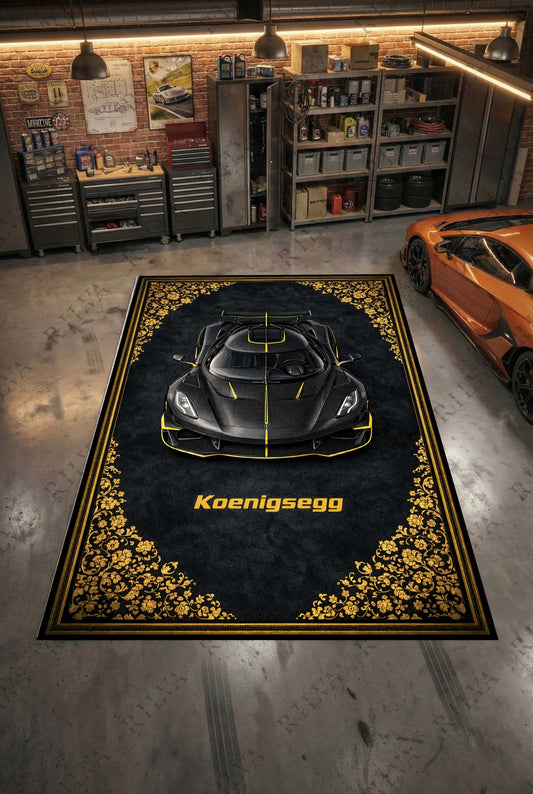 Koenigsegg Jesko Mansory – Retro Persian Style Floor Rug | Exclusive Automotive Design - Rilva Design