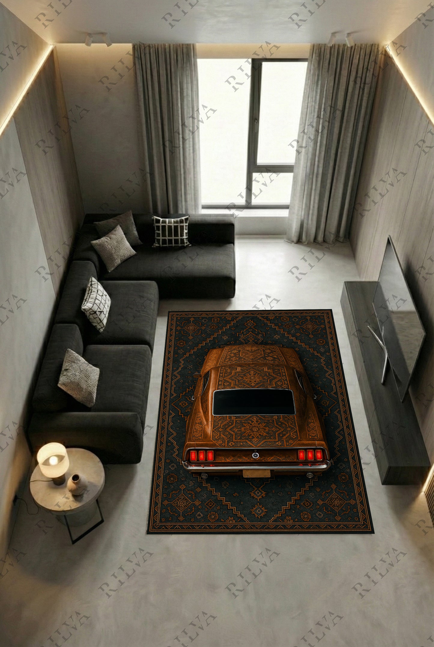1969 Mustang Car Rug – Retro Persian Style Floor Rug | Exclusive Automotive Design