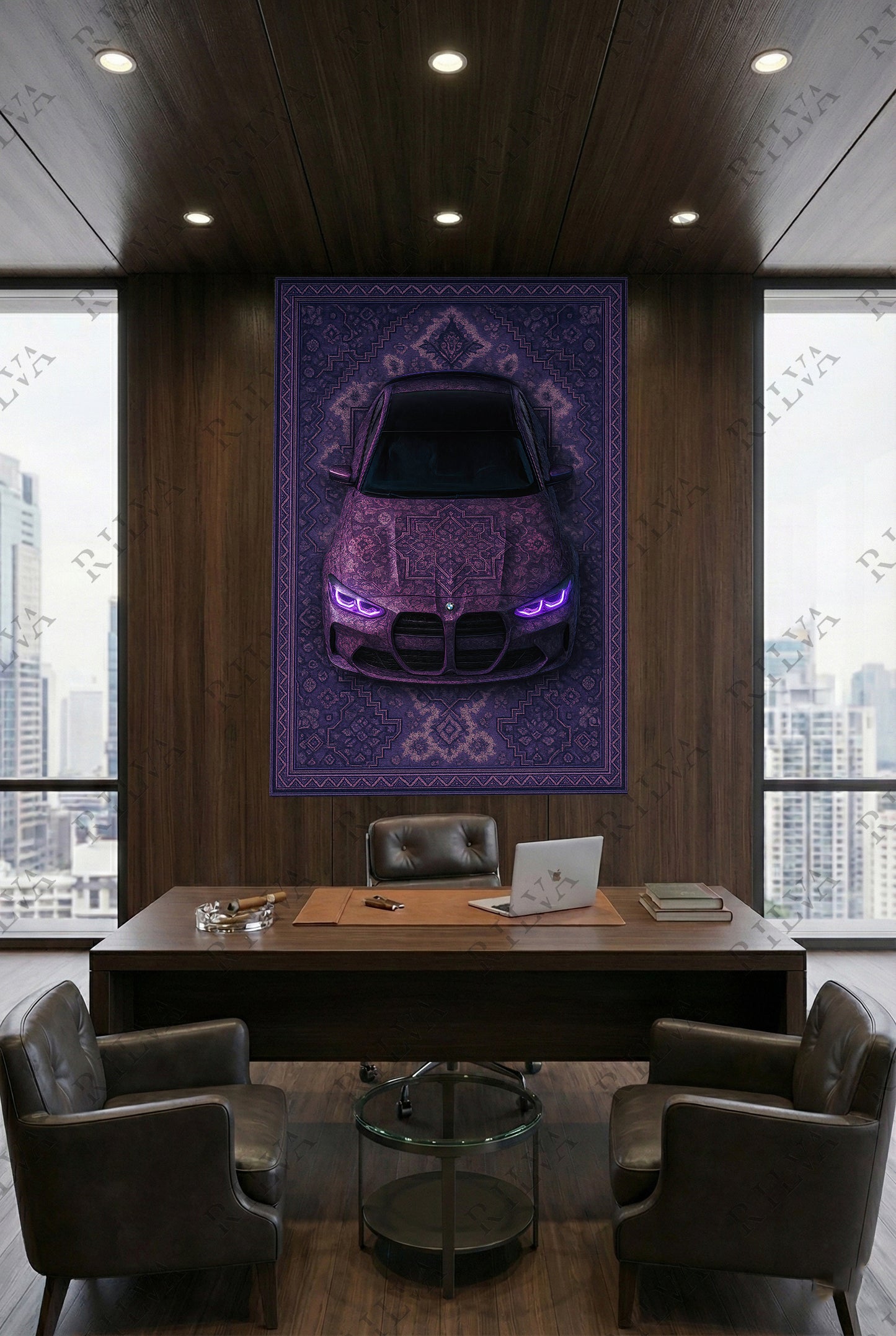 BMW M3 Car Rug Wall Tapestry – Retro Persian Style Automotive Art