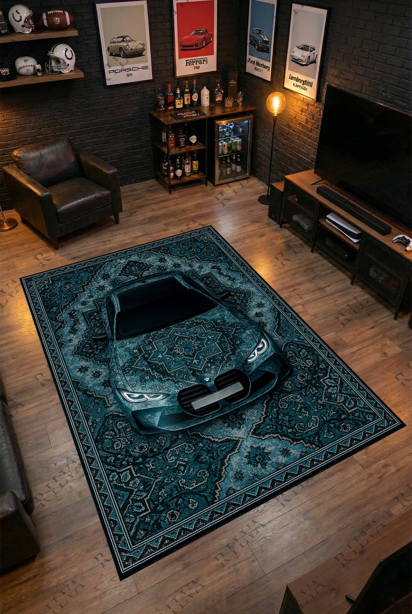 BMW M4 Car Rug – Retro Persian Style Floor Rug | Exclusive Automotive Design