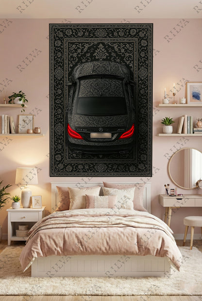 CLS 63 AMG Car Rug Wall Tapestry – Retro Persian Style Automotive Art