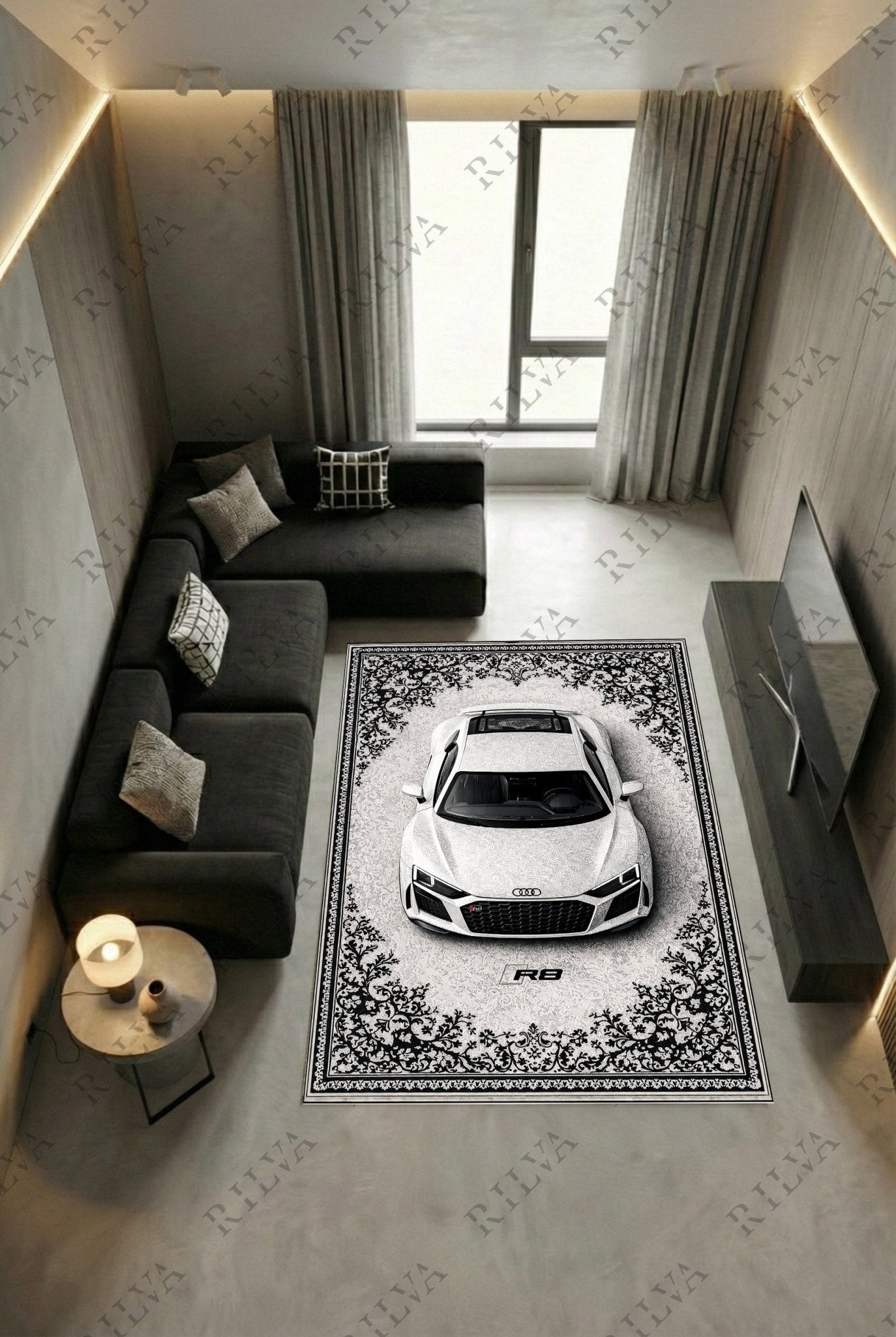 Audi R8 Car Rug – Retro Persian Style Floor Rug | Exclusive Automotive Design - Rilva Design