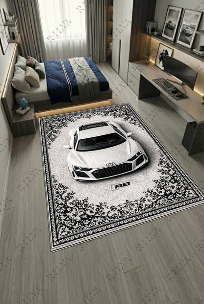 Audi R8 Car Rug – Retro Persian Style Floor Rug | Exclusive Automotive Design - Rilva Design