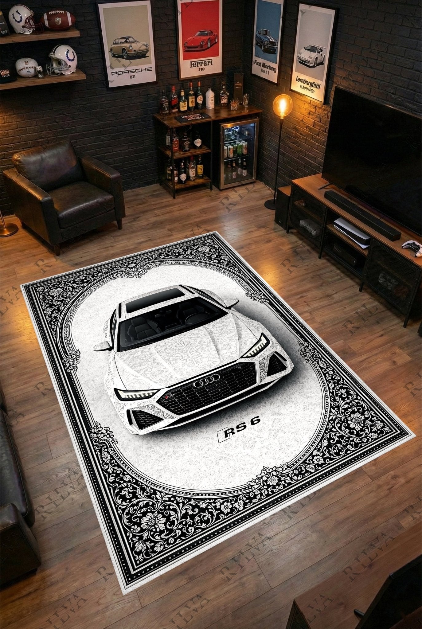 Audi RS 6 Car Rug – Retro Persian Style Floor Rug | Exclusive Automotive Design - Rilva Design