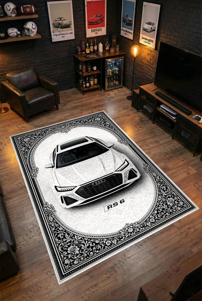 Audi RS 6 Car Rug – Retro Persian Style Floor Rug | Exclusive Automotive Design - Rilva Design