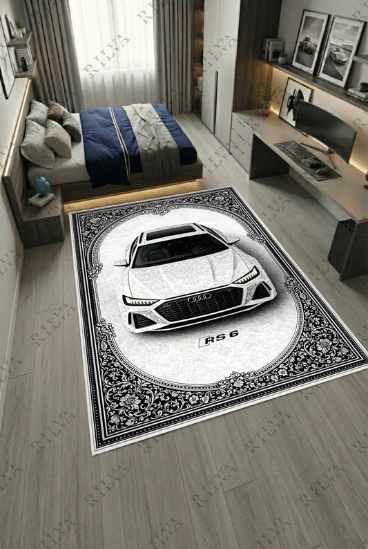 Audi RS 6 Car Rug – Retro Persian Style Floor Rug | Exclusive Automotive Design - Rilva Design