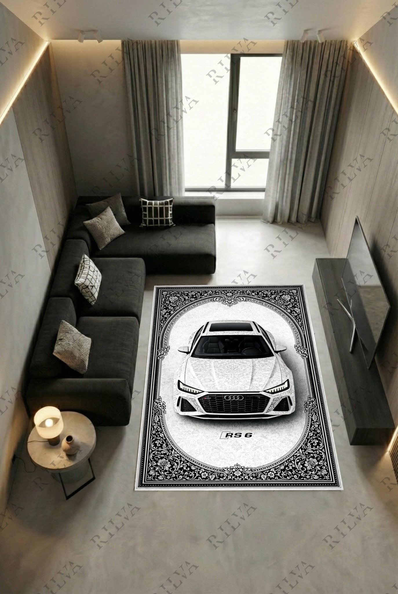 Audi RS 6 Car Rug – Retro Persian Style Floor Rug | Exclusive Automotive Design - Rilva Design