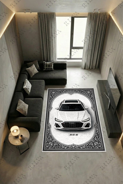 Audi RS 6 Car Rug – Retro Persian Style Floor Rug | Exclusive Automotive Design - Rilva Design