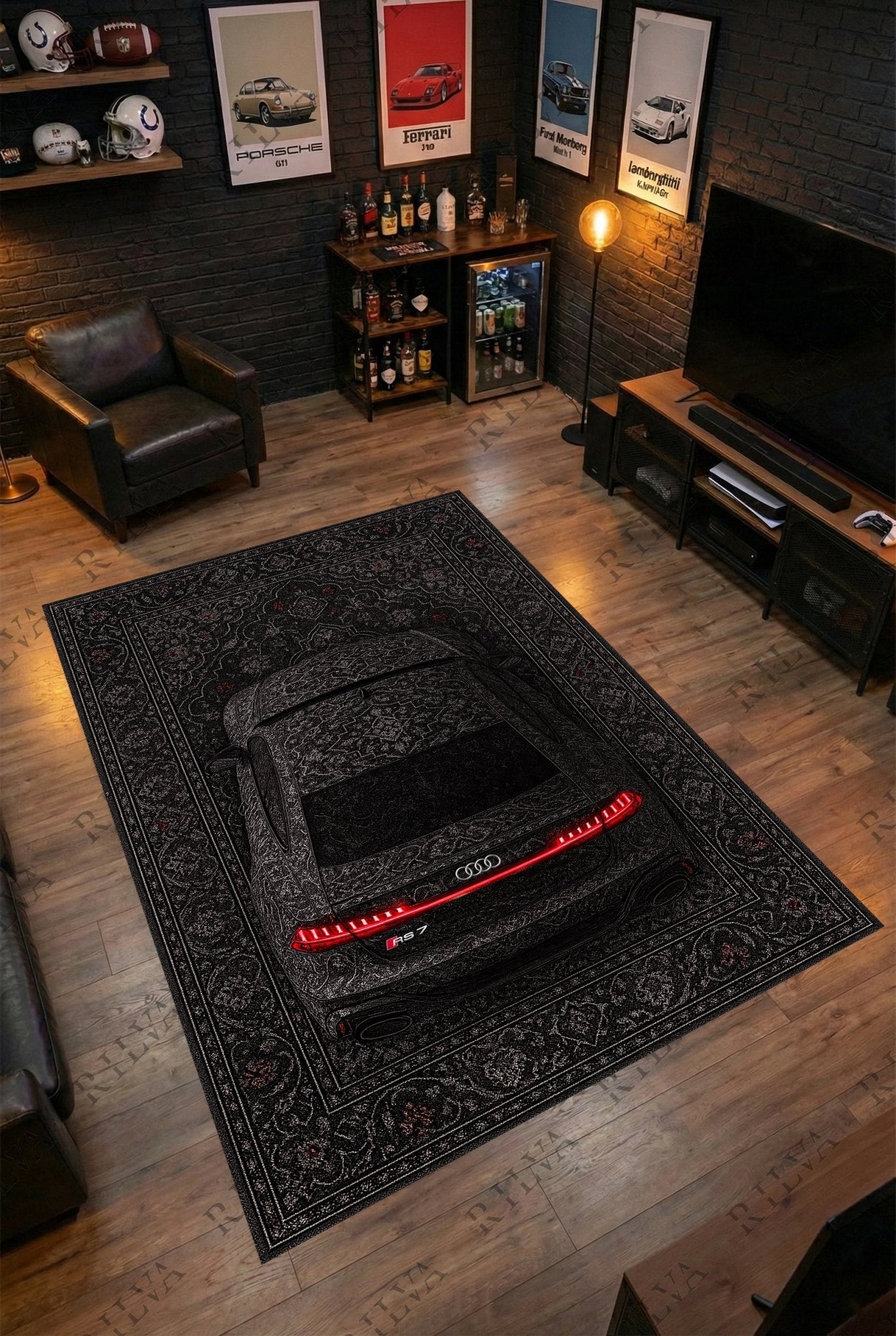 Audi RS7 Car Rug – Retro Persian Style Floor Rug | Exclusive Automotive Design - Rilva Design