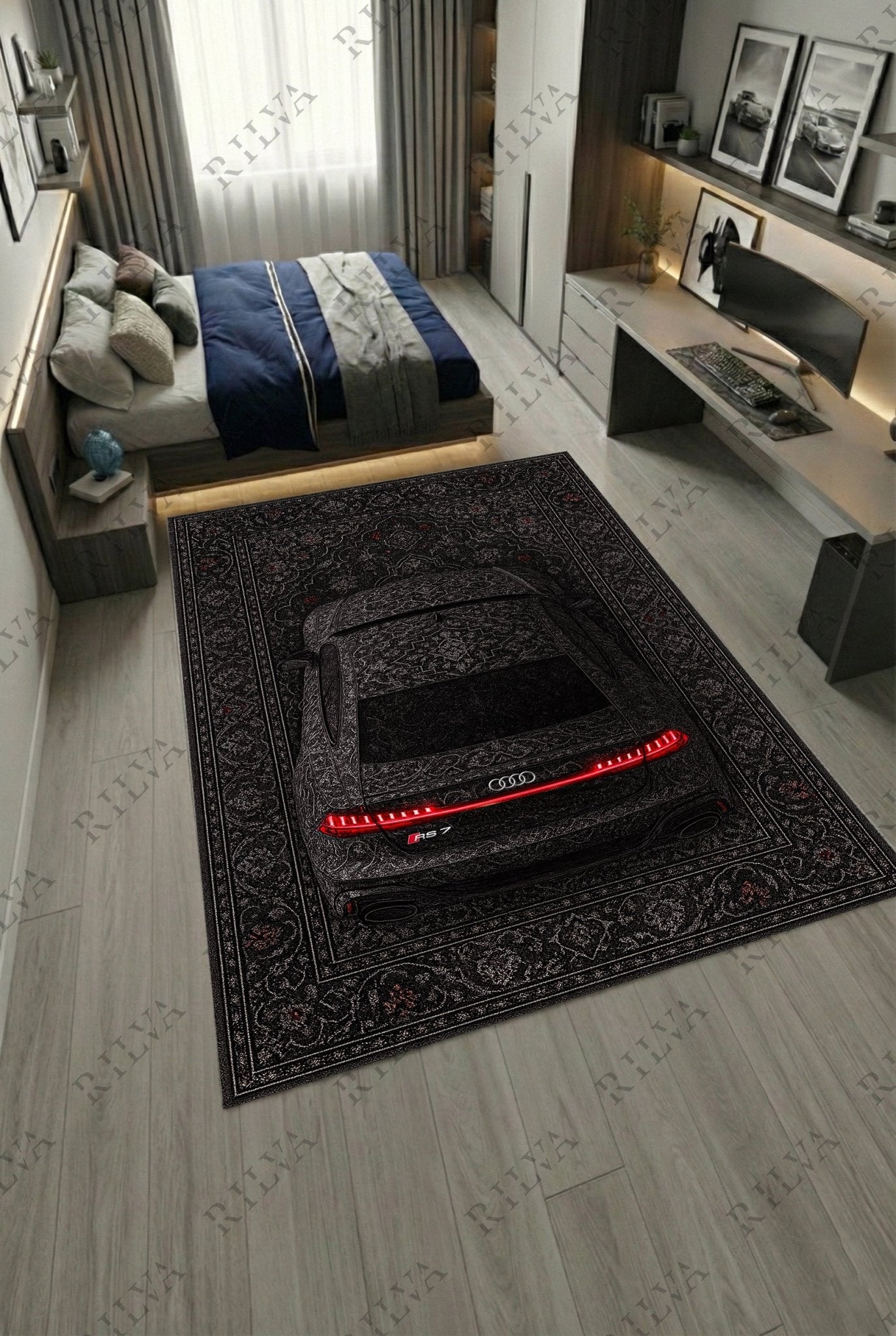 Audi RS7 Car Rug – Retro Persian Style Floor Rug | Exclusive Automotive Design - Rilva Design