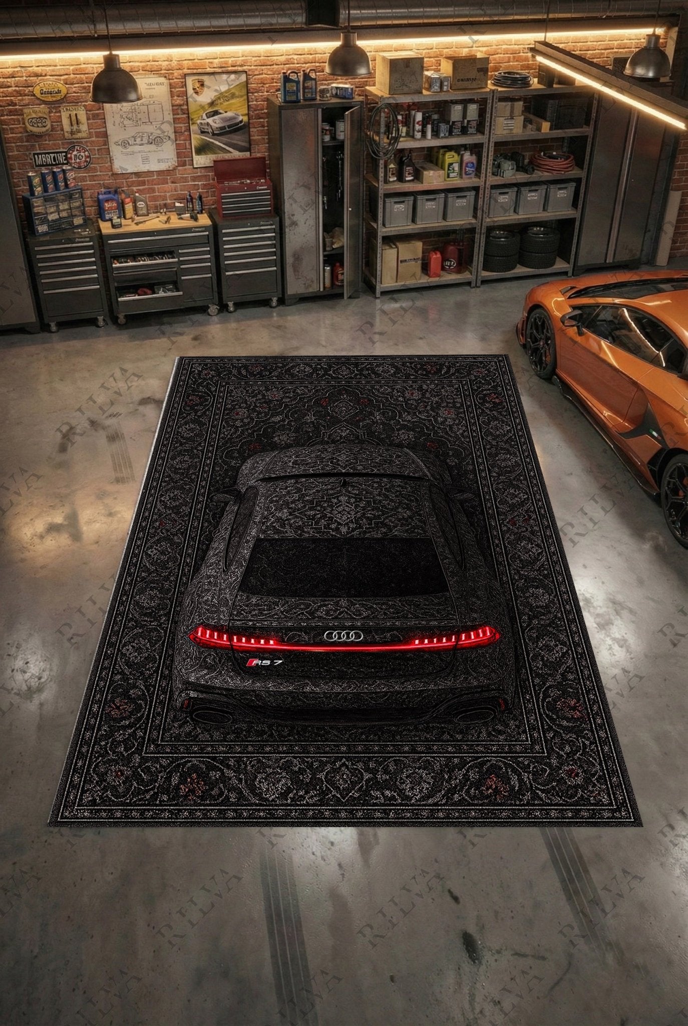 Audi RS7 Car Rug – Retro Persian Style Floor Rug | Exclusive Automotive Design - Rilva Design