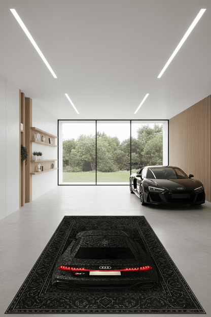 Audi RS7 X Shadowline – Black Luxury Car Floor Rug With Customizable Plate - Rilva Design