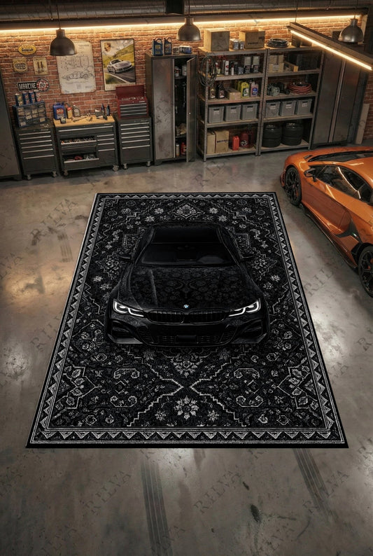 BMW F30 Car Rug – Retro Persian Style Floor Rug | Exclusive Automotive Design - Rilva Design