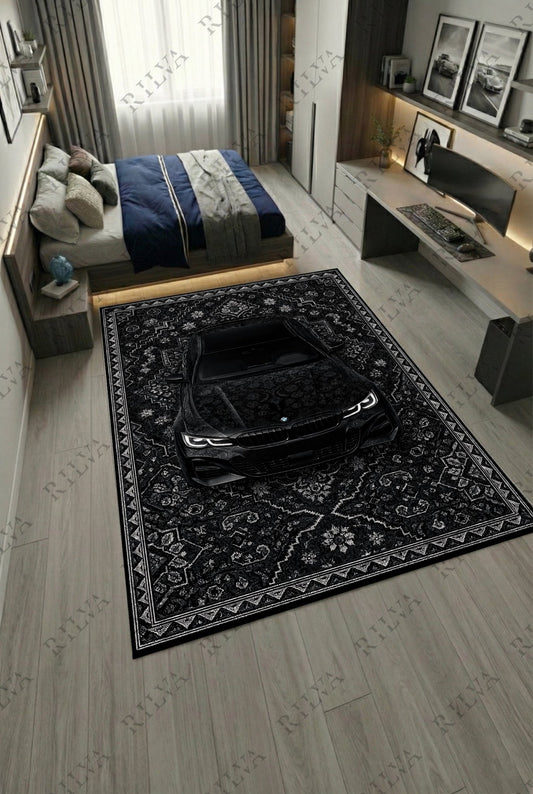 BMW F30 Car Rug – Retro Persian Style Floor Rug | Exclusive Automotive Design - Rilva Design