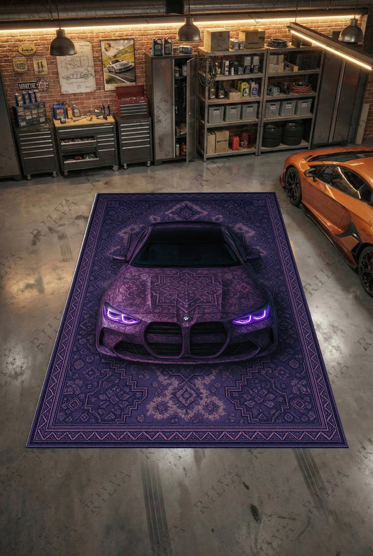 BMW M3 Car Rug – Retro Persian Style Floor Rug | Exclusive Automotive Design - Rilva Design