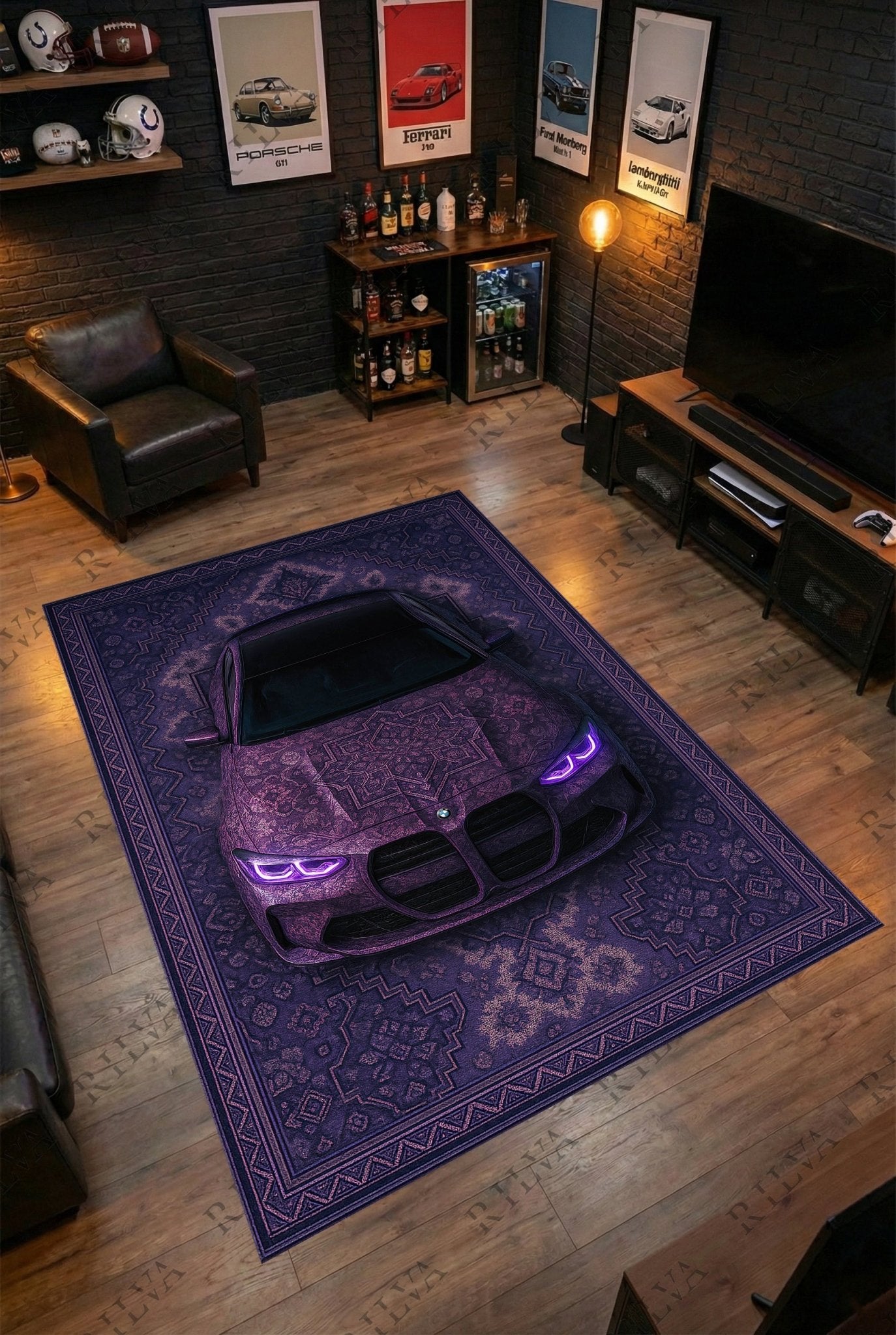 BMW M3 Car Rug – Retro Persian Style Floor Rug | Exclusive Automotive Design - Rilva Design