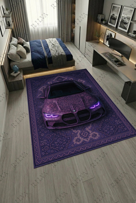 BMW M3 Car Rug – Retro Persian Style Floor Rug | Exclusive Automotive Design - Rilva Design