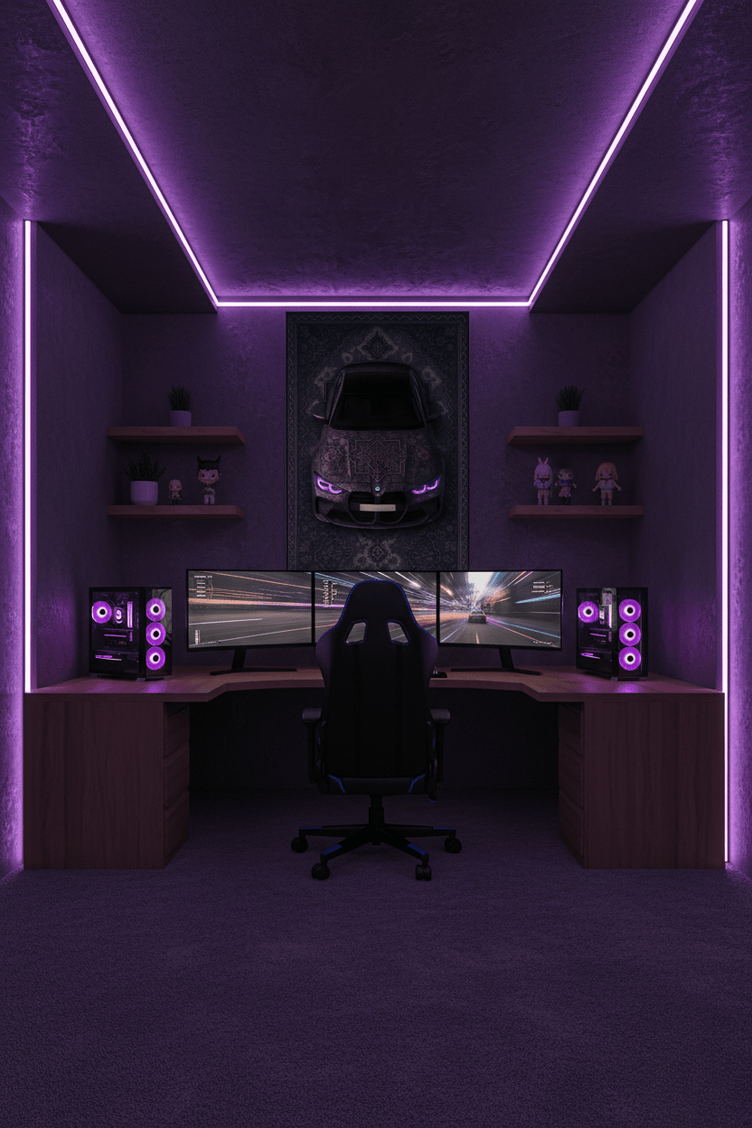 BMW M3 Persian Wall Tapestry – Premium 3D Woven Automotive Art with Purple Aesthetic for Bedroom, Gaming Room & Garage Decor - Rilva Design