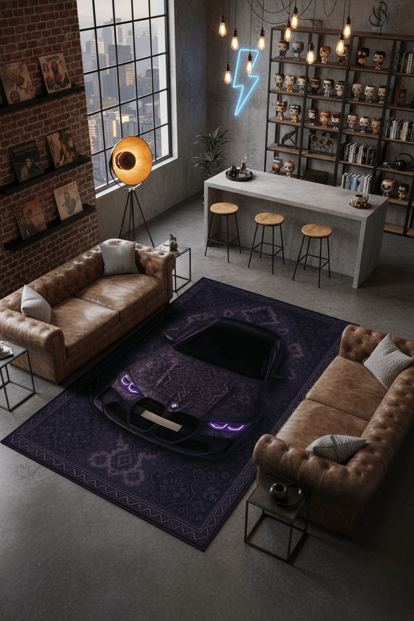 BMW M3 × Veylor – Customizable Plate Persian Automotive Rug - Rilva Design