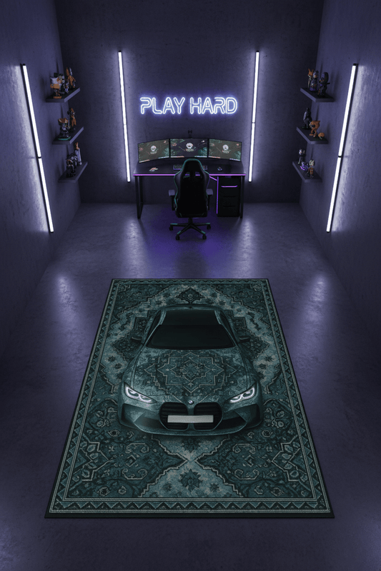 BMW M4 x Heritage – Customizable Plate Persian Automotive Rug - Rilva Design