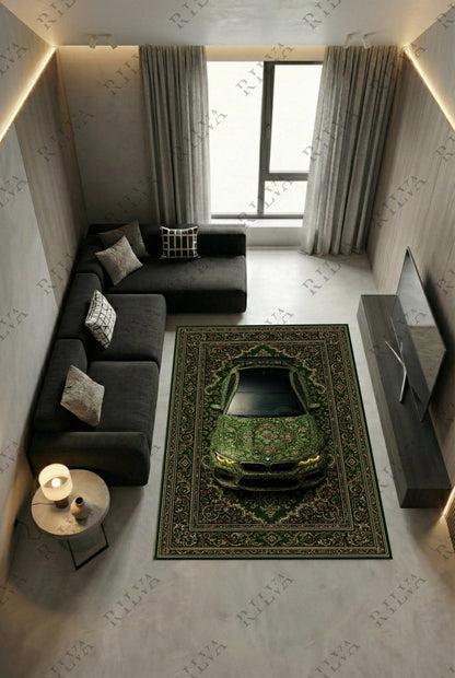 BMW M5 Car Rug – Retro Persian Style Floor Rug | Exclusive Automotive Design - Rilva Design