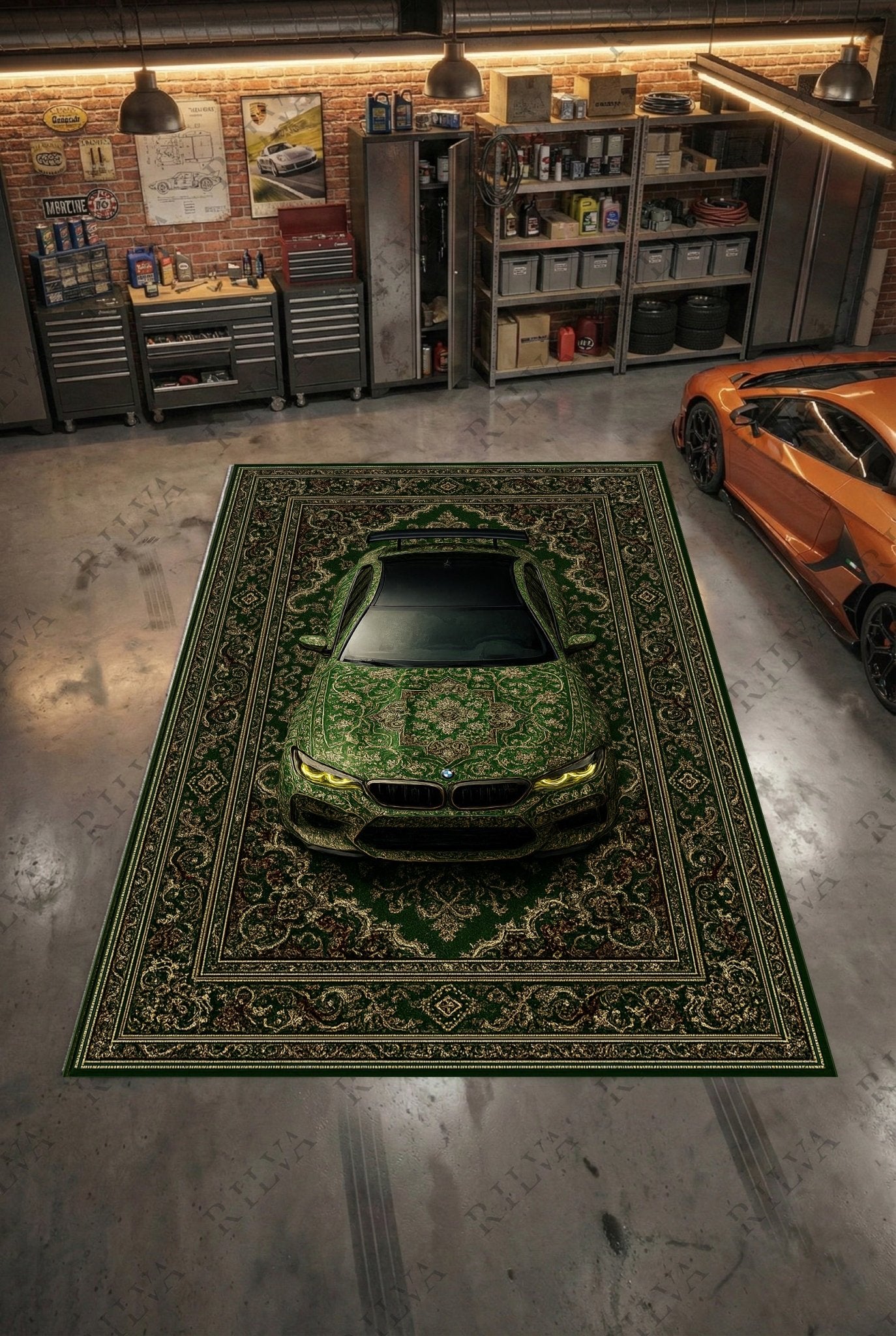 BMW M5 Car Rug – Retro Persian Style Floor Rug | Exclusive Automotive Design - Rilva Design