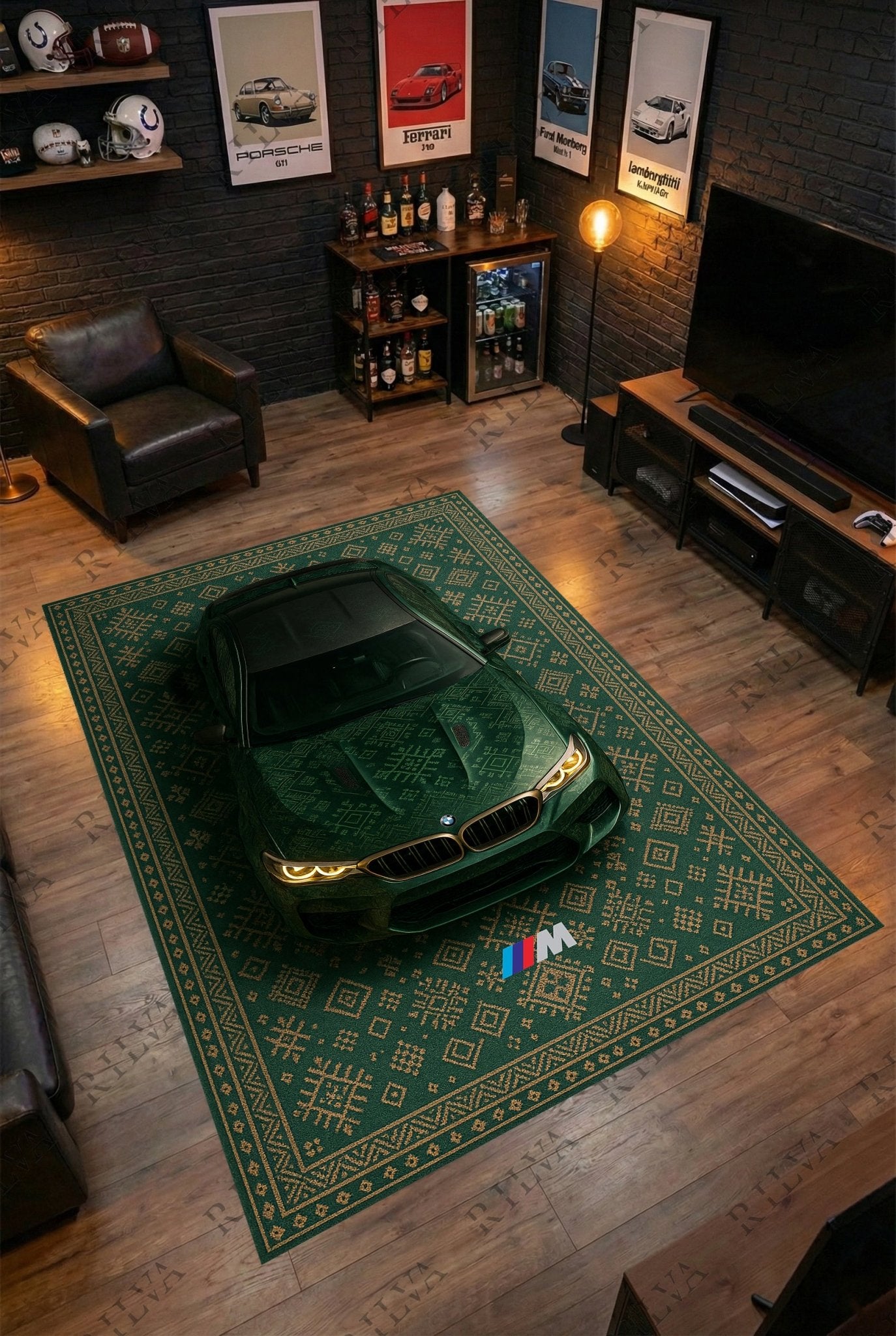 BMW M5 CS Car Rug – Retro Scandinavian design Floor Rug | Exclusive Automotive Design - Rilva Design