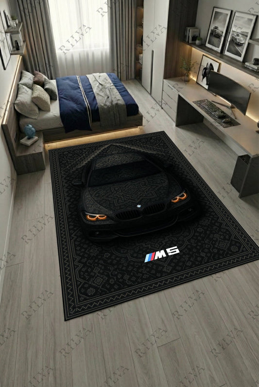BMW M5 E60 Car Rug – Retro Persian Style Floor Rug | Exclusive Automotive Design - Rilva Design