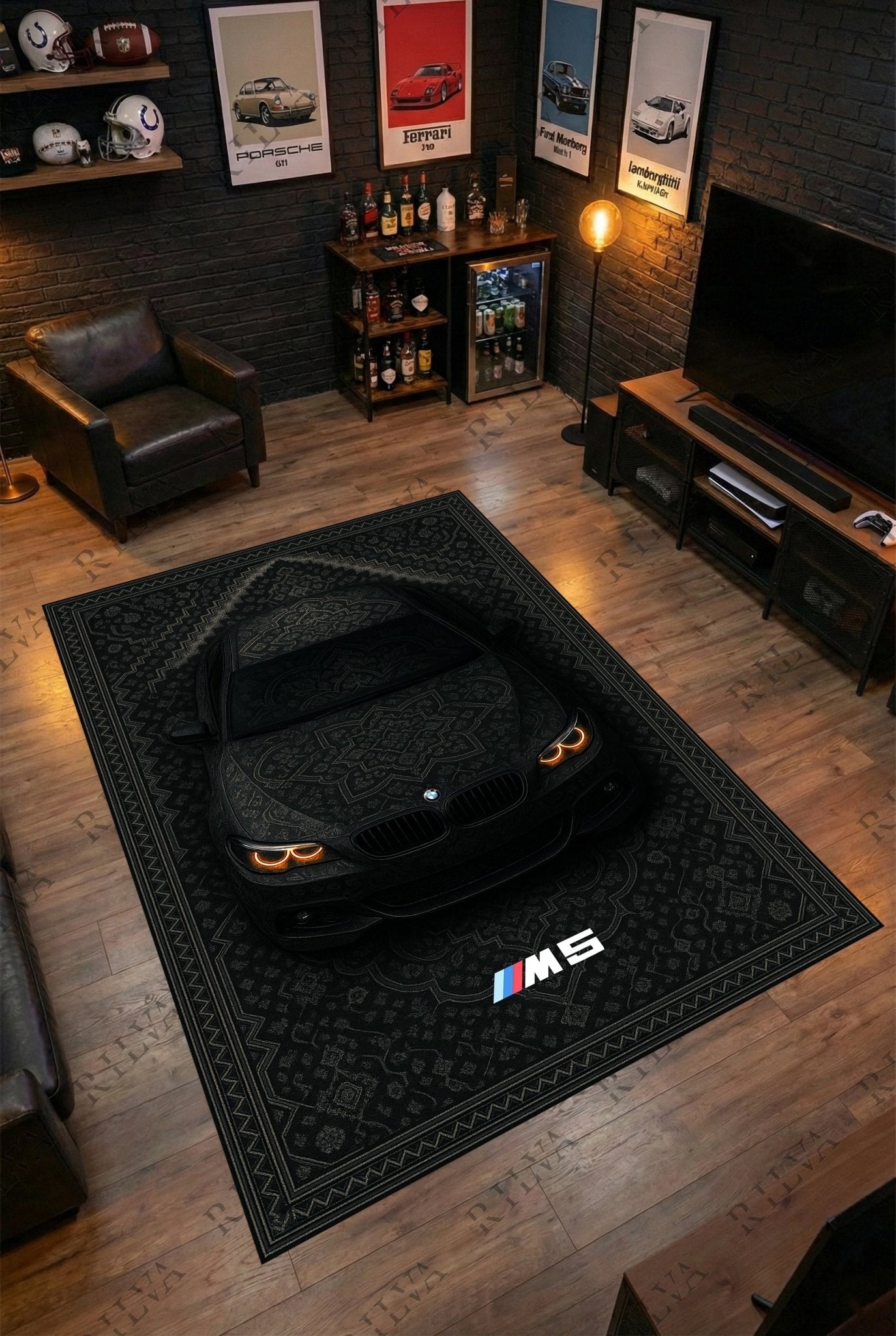 BMW M5 E60 Car Rug – Retro Persian Style Floor Rug | Exclusive Automotive Design - Rilva Design