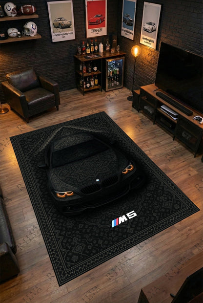 BMW M5 E60 Car Rug – Retro Persian Style Floor Rug | Exclusive Automotive Design - Rilva Design