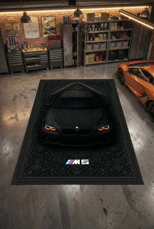 BMW M5 E60 Car Rug – Retro Persian Style Floor Rug | Exclusive Automotive Design - Rilva Design
