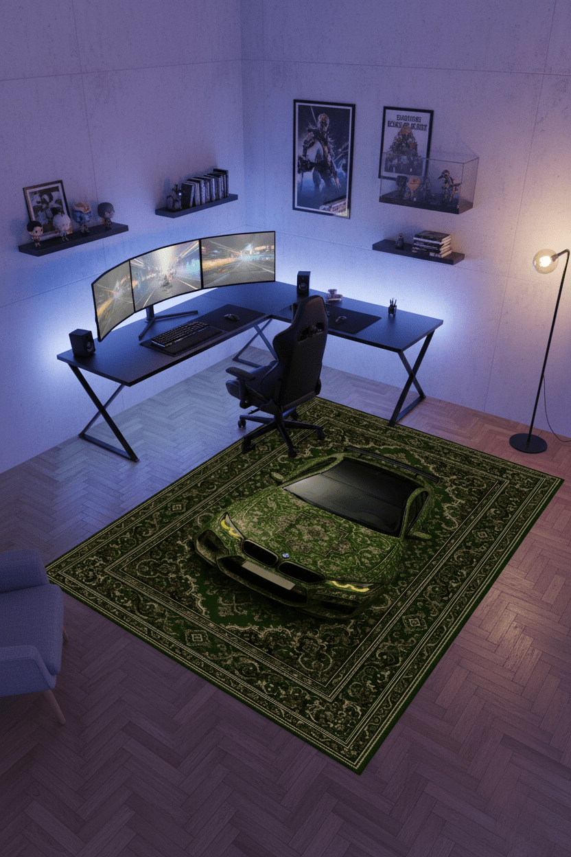 BMW M5 x Dynasty – Customizable Plate Persian Automotive Rug - Rilva Design