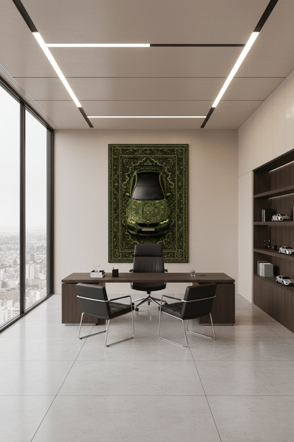 BMW M5 x Dynasty – Customizable Plate Persian Automotive Rug - Rilva Design