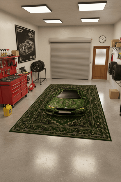 BMW M5 x Dynasty – Customizable Plate Persian Automotive Rug - Rilva Design