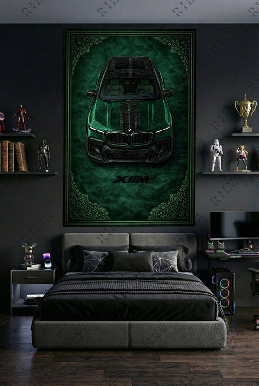 BMW XM Mansory Wall Tapestry – Retro Persian Style Automotive Art - Rilva Design