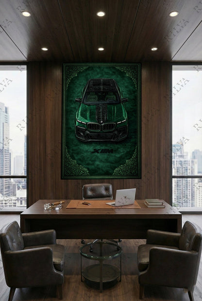 BMW XM Mansory Wall Tapestry – Retro Persian Style Automotive Art - Rilva Design