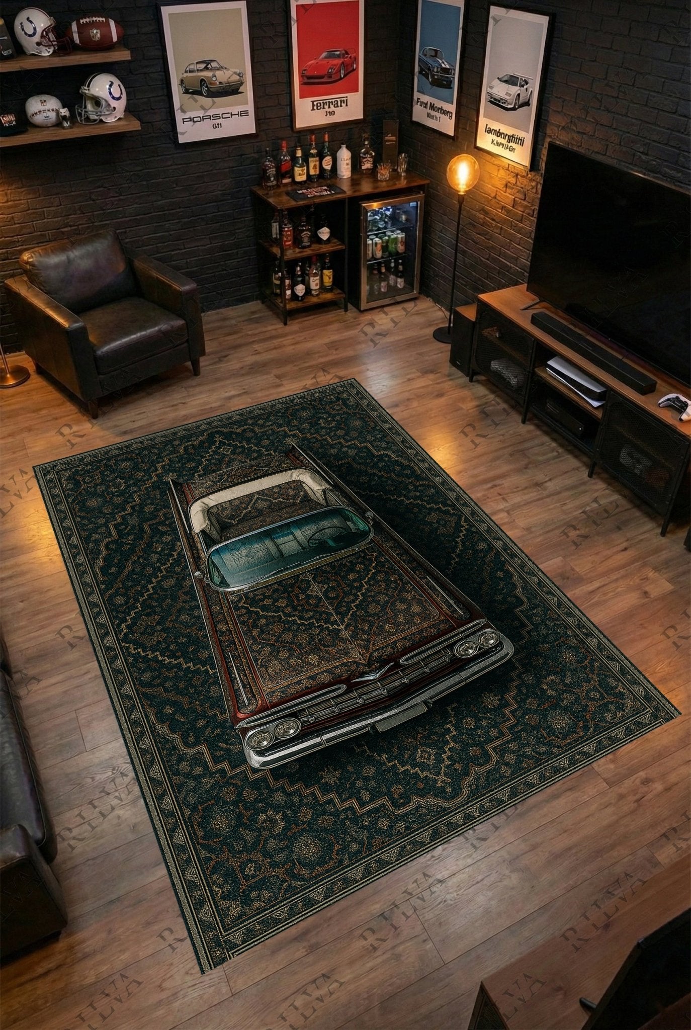 Chevrolet Impala Car Rug – Retro Persian Style Floor Rug | Exclusive Automotive Design - Rilva Design