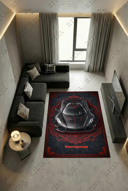 Koenigsegg Jesko Mansory – Modern Style Floor Rug | Exclusive Automotive Design - Rilva Design