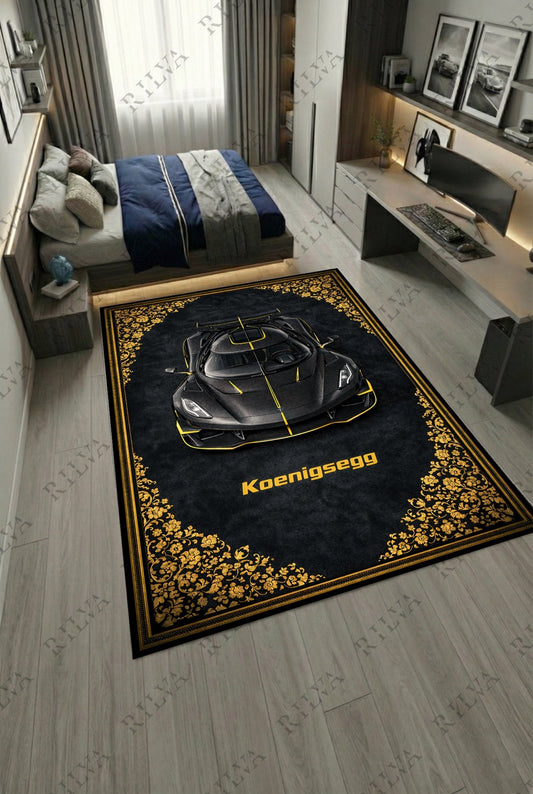 Koenigsegg Jesko Mansory – Retro Persian Style Floor Rug | Exclusive Automotive Design - Rilva Design