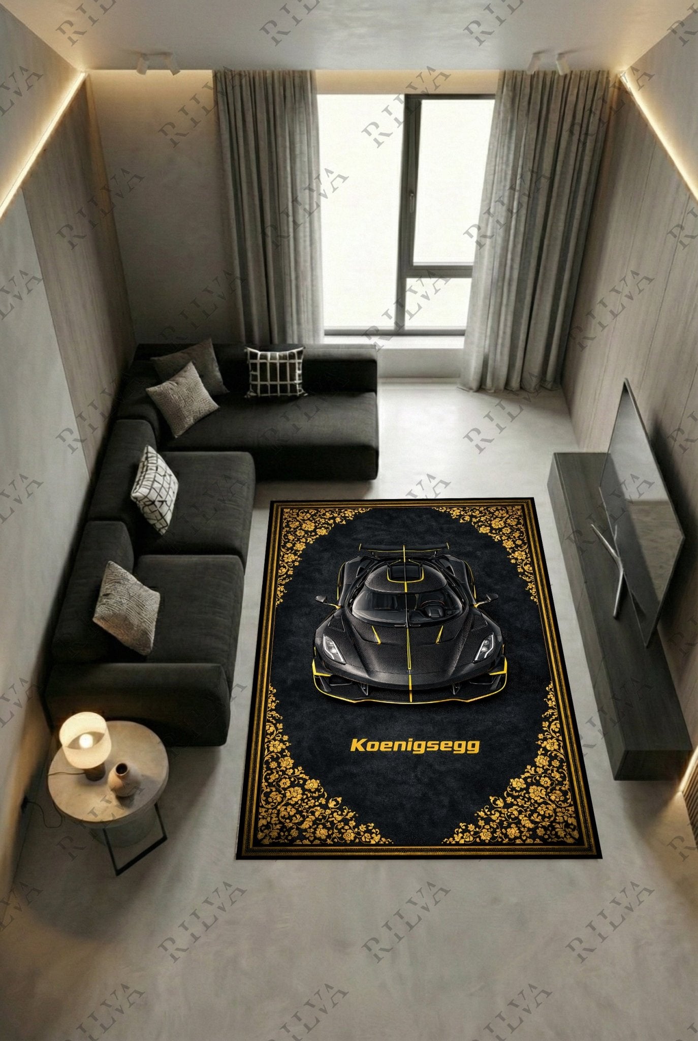 Koenigsegg Jesko Mansory – Retro Persian Style Floor Rug | Exclusive Automotive Design - Rilva Design