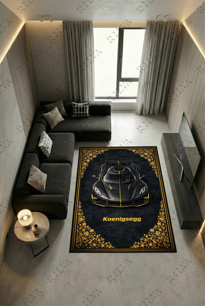 Koenigsegg Jesko Mansory – Retro Persian Style Floor Rug | Exclusive Automotive Design - Rilva Design