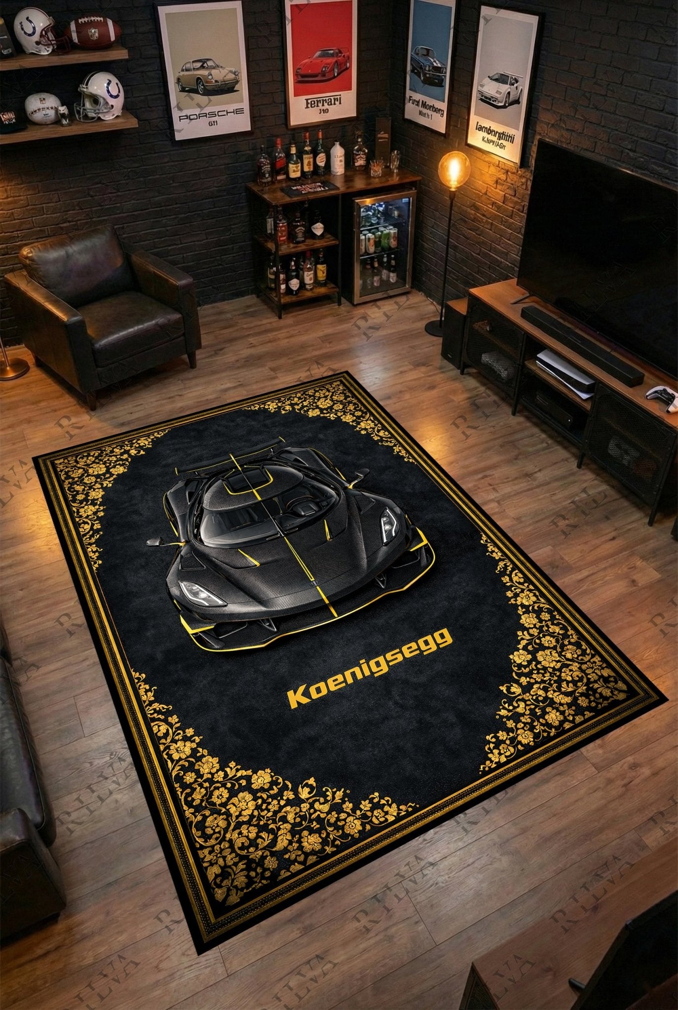 Koenigsegg Jesko Mansory – Retro Persian Style Floor Rug | Exclusive Automotive Design - Rilva Design