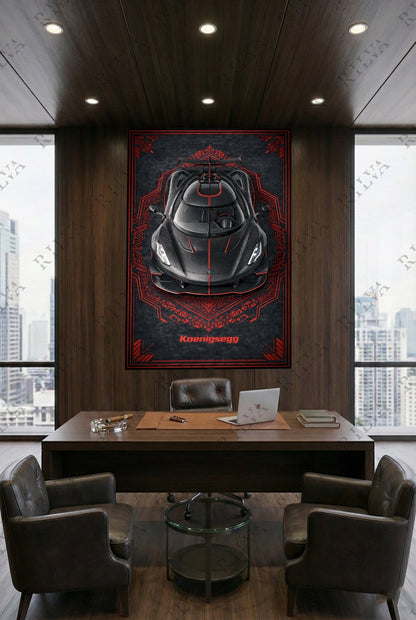 Koenigsegg Jesko Mansory Wall Tapestry – Modern Style Automotive Art - Rilva Design