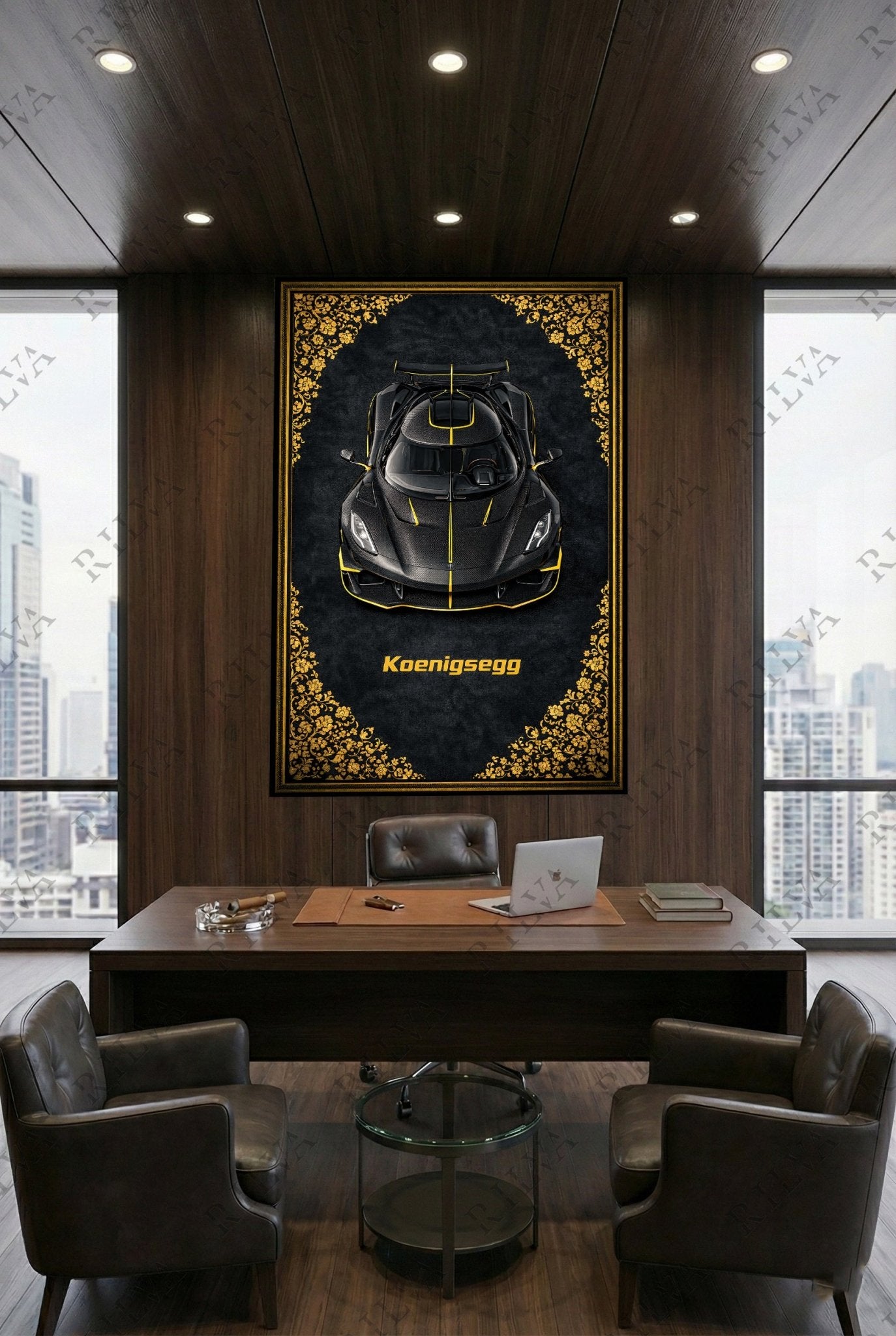 Koenigsegg Jesko Mansory Wall Tapestry – Retro Persian Style Automotive Art - Rilva Design