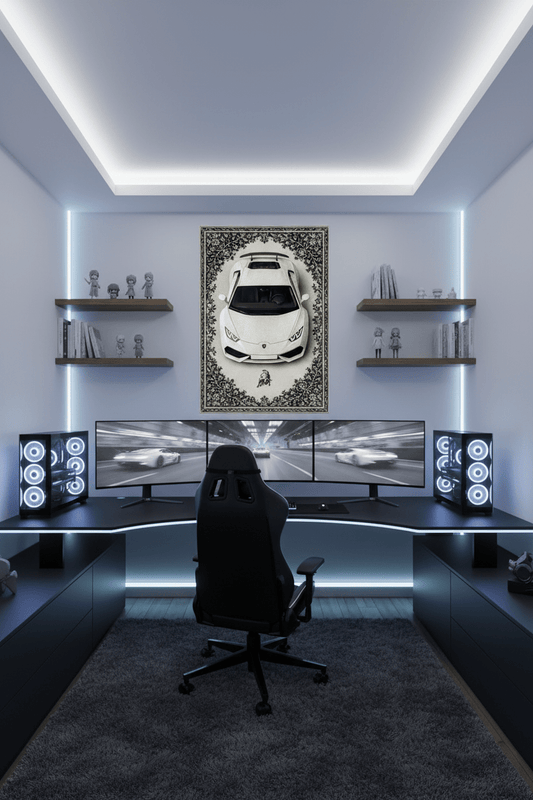 Lamborghini Huracán Wall Tapestry – Luxury Supercar Decor for Bedroom, Gaming Setup & Garage Display - Rilva Design