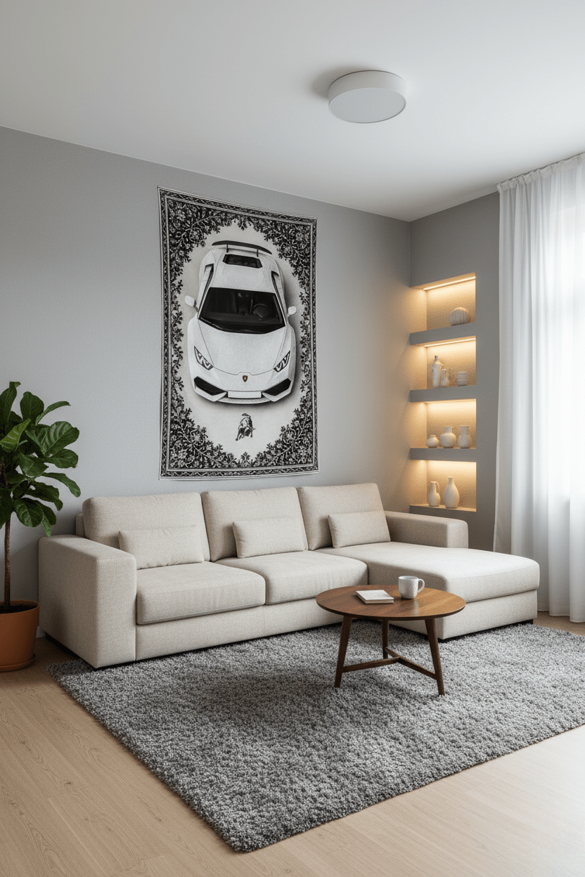 Lamborghini Huracán Wall Tapestry – Luxury Supercar Decor for Bedroom, Gaming Setup & Garage Display - Rilva Design