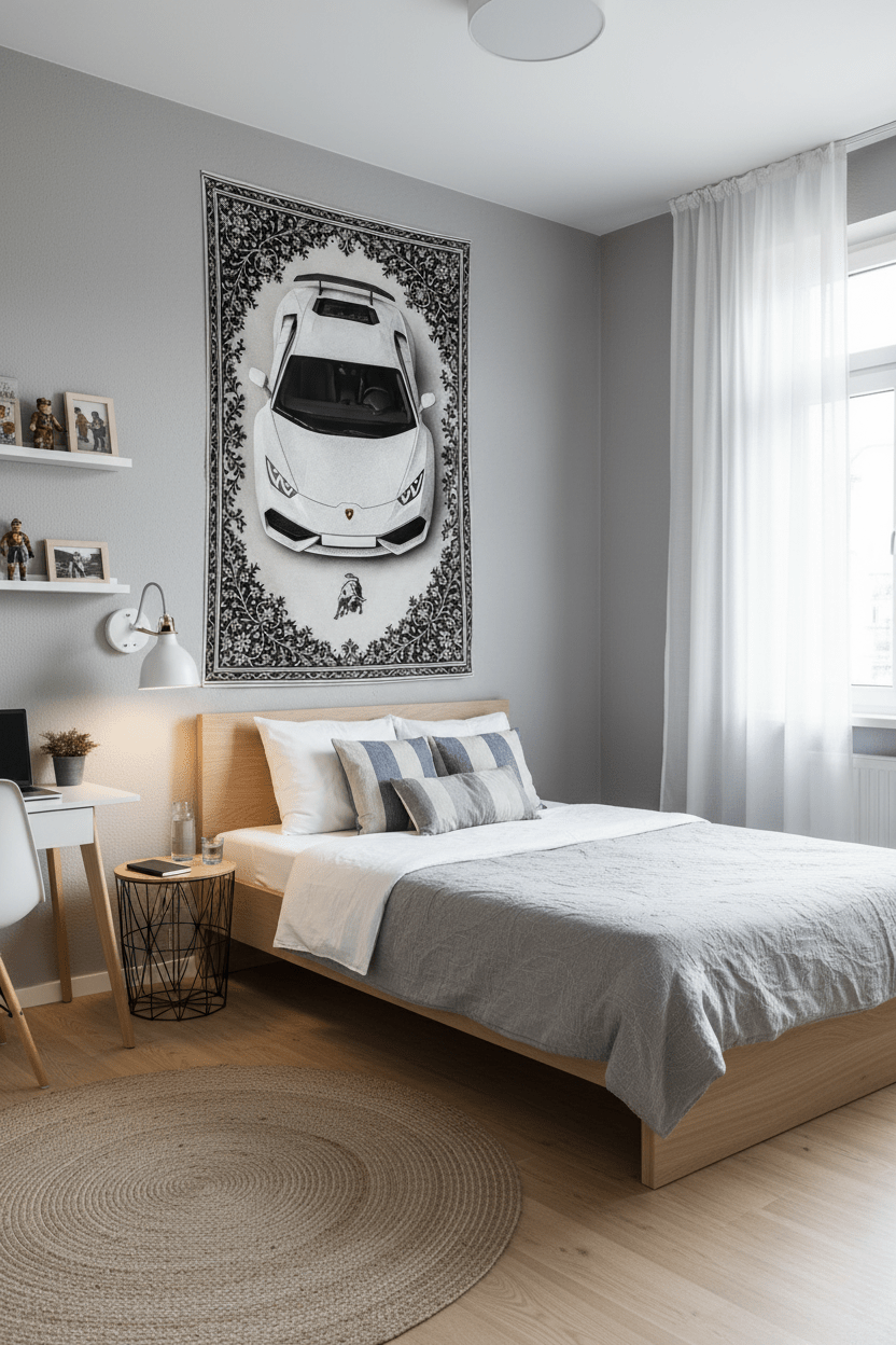 Lamborghini Huracán Wall Tapestry – Luxury Supercar Decor for Bedroom, Gaming Setup & Garage Display - Rilva Design