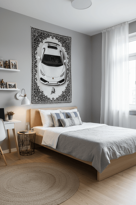 Lamborghini Huracán Wall Tapestry – Luxury Supercar Decor for Bedroom, Gaming Setup & Garage Display - Rilva Design